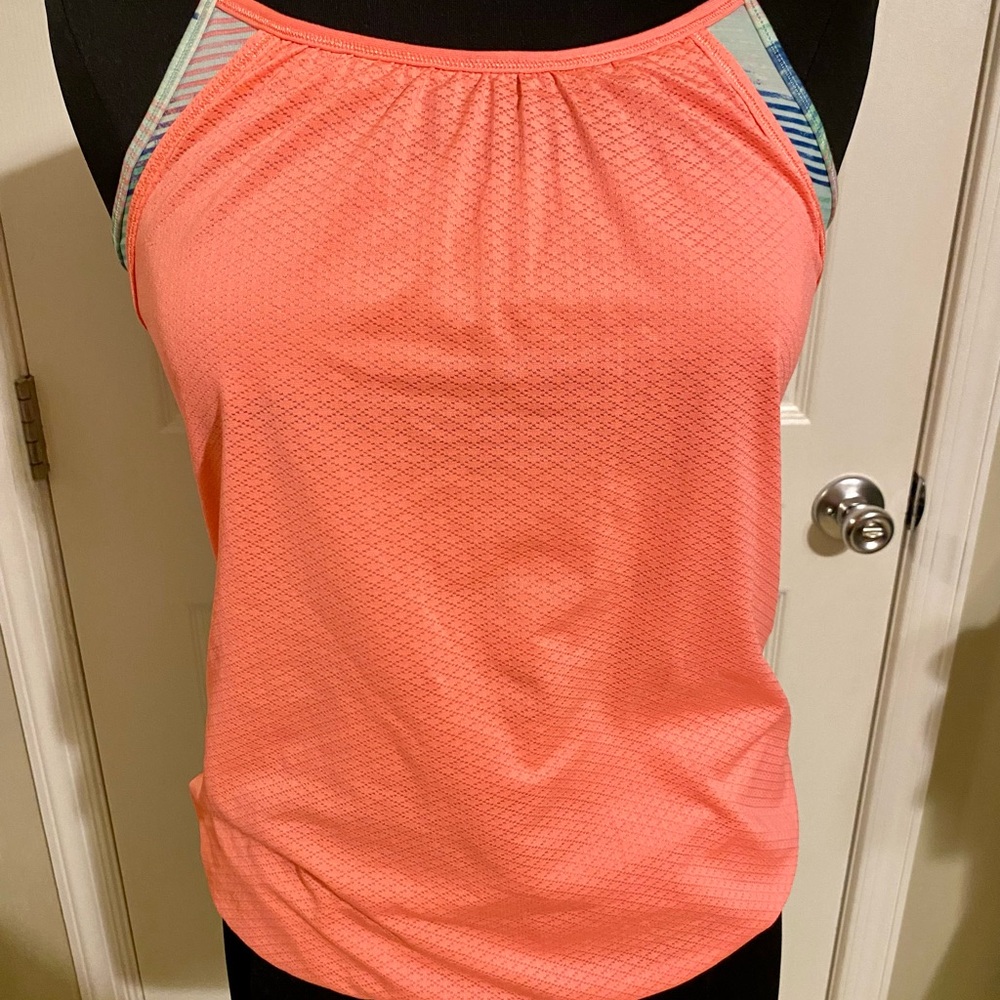 Ivivva by Lululemon Girls Coral Double Dutch Racerback Tank - Size 14